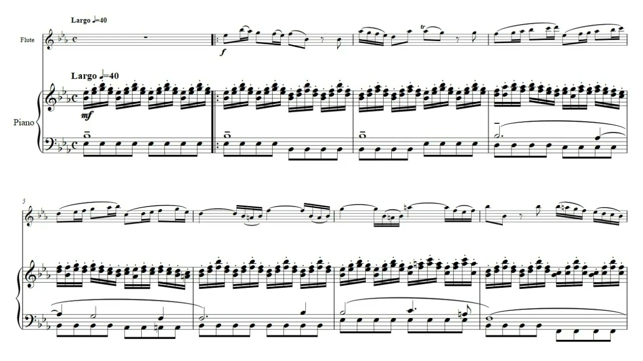 A. Vivaldi Violin Concerto "Winter" 2mov. for Flute & Piano