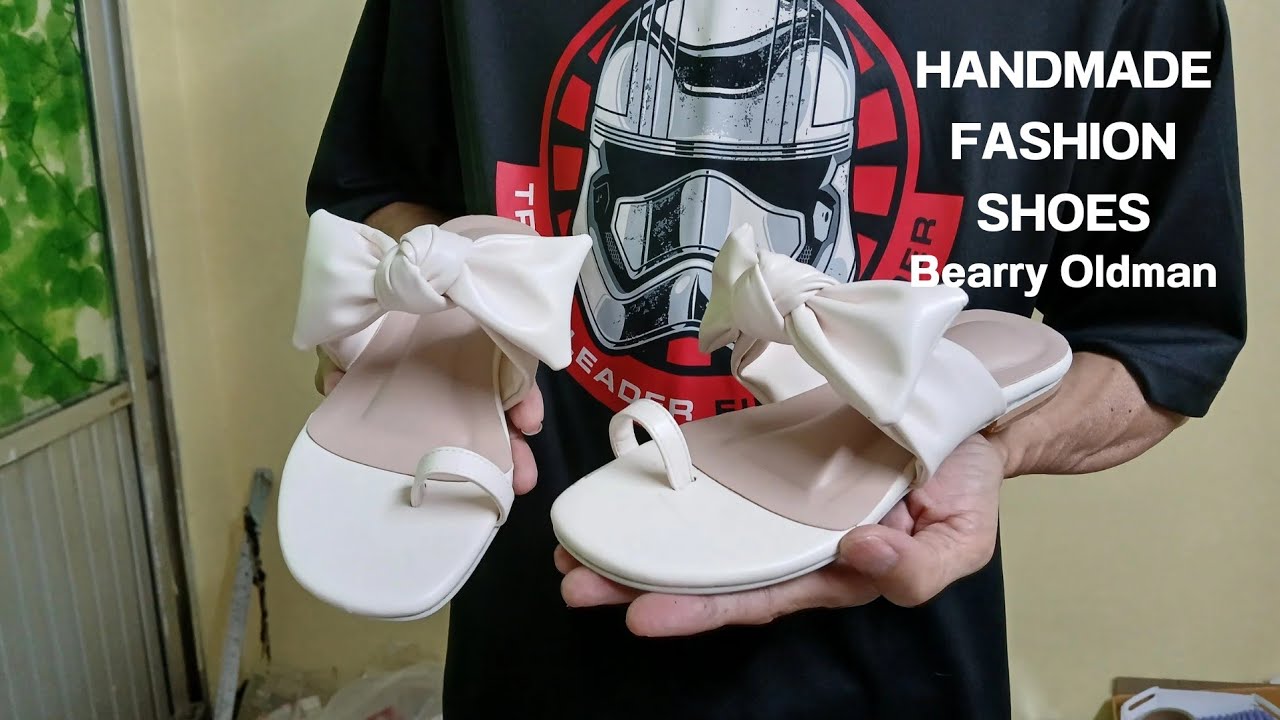Make beautiful  bow-tie sandals ทำรองเท้าแตะหูหนีบ ติดโบว์สวยๆ