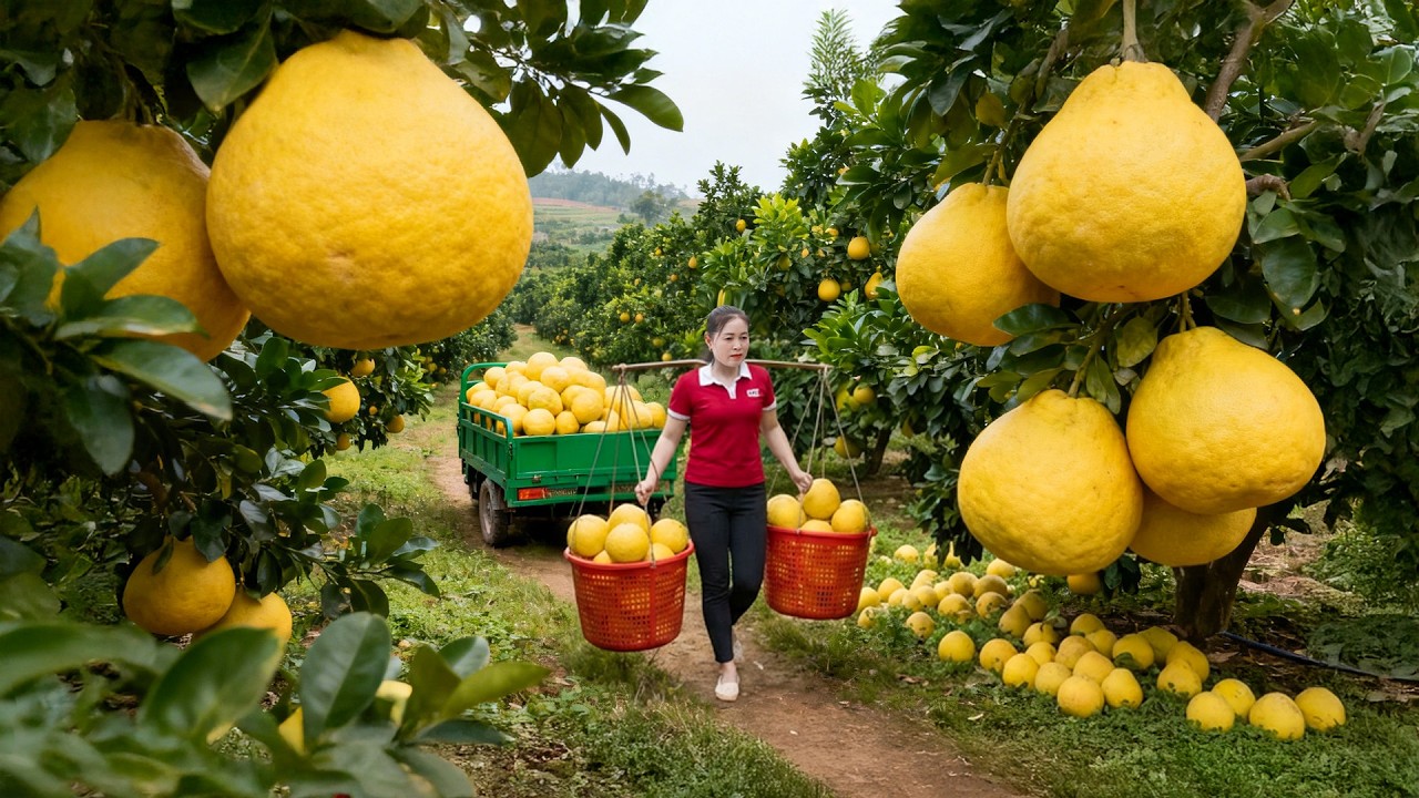 A Cozy Escape to the Countryside | Harvesting 100+ Grapefruit and Selling at the Rural Market