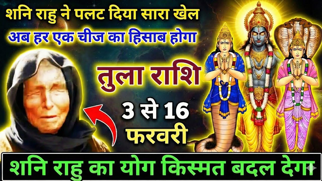 तुला राशि 3,4,5,6,7,8 फ़रवरी से शनि राहु का भयंकर प्रहार होगा हर चीज का हिसाब होगा सावधान हो जाओ