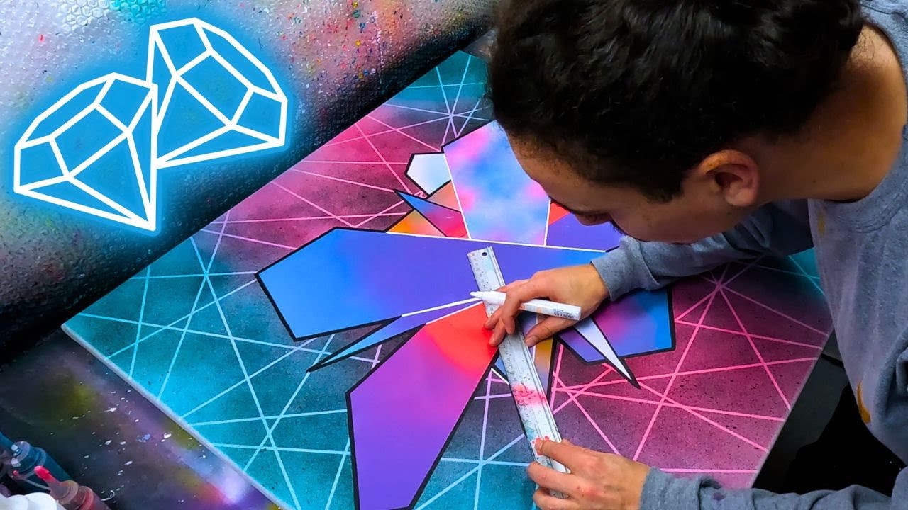 Simple Art with Masking Tape + Spray Paint (4K)
