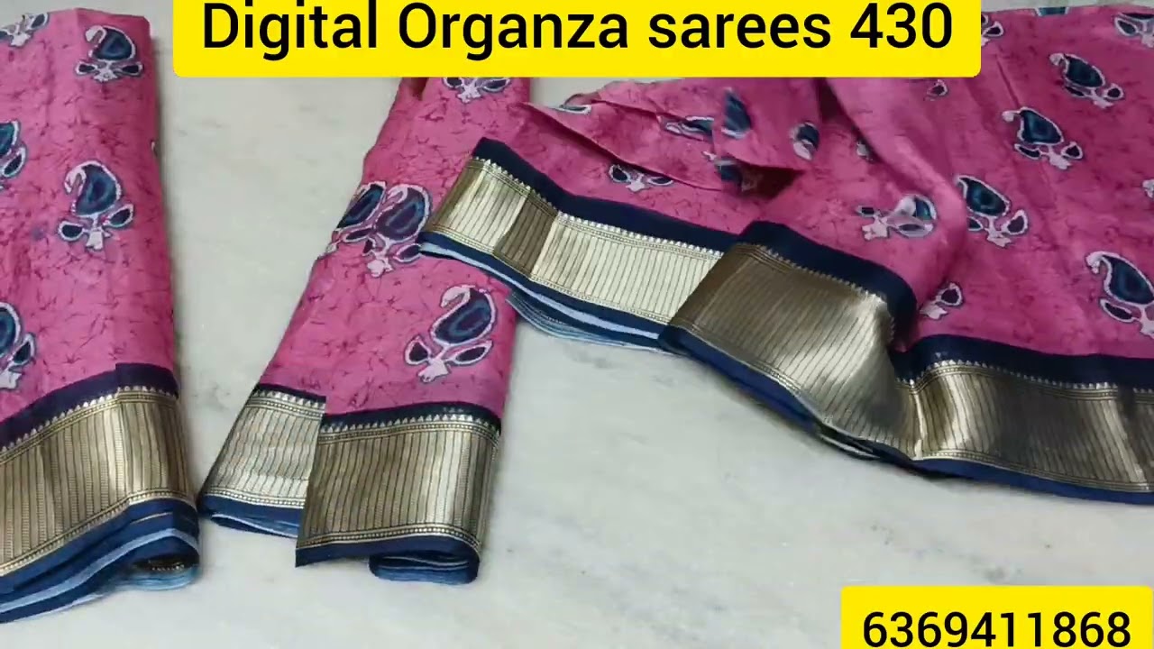 Joint sarees|Digital Organza sarees 430 within tamilnadu shipping free# 22/07/2023 # 6369411868