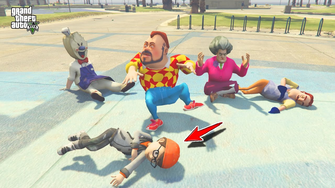 DÜŞMEKTEN KAFAYI YEDİK . YERLERDE SÜRÜNDÜK 😱 #gta5  Hello Neighbor - Scary Teacher Dark Riddle