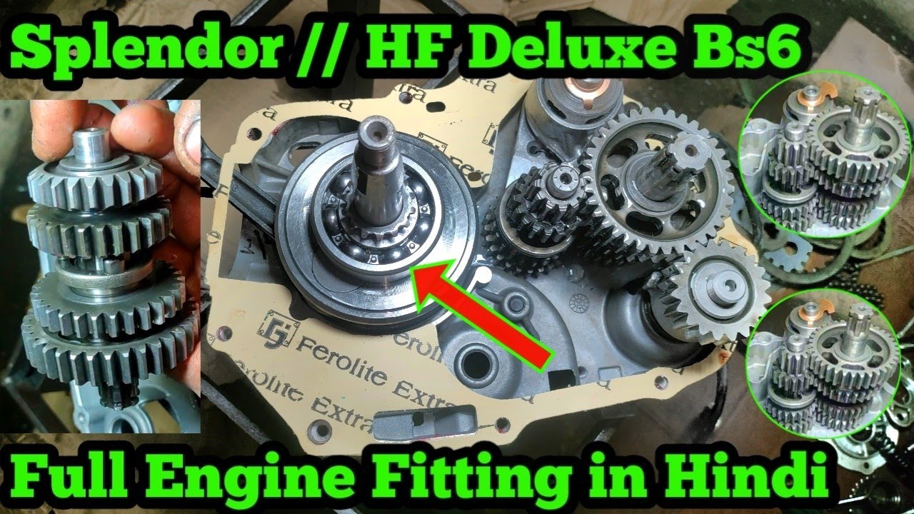 Splendor bs6 full engine fitting, Hero HF deluxe bs6 full engine fitting, Splendor engine part 1