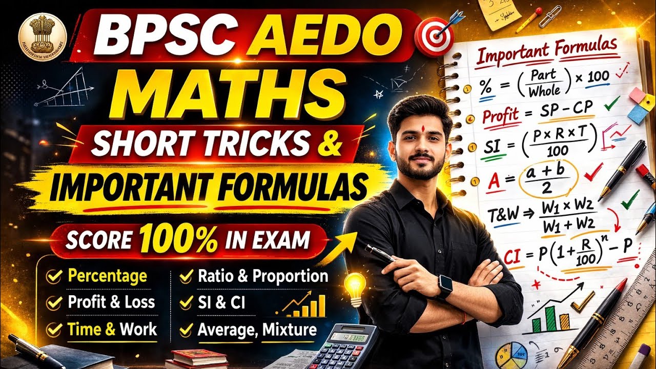 Math Most Important Tricks & Formulas for BPSC AEDO & BSSC CGL | Complete Shortcut Tricks