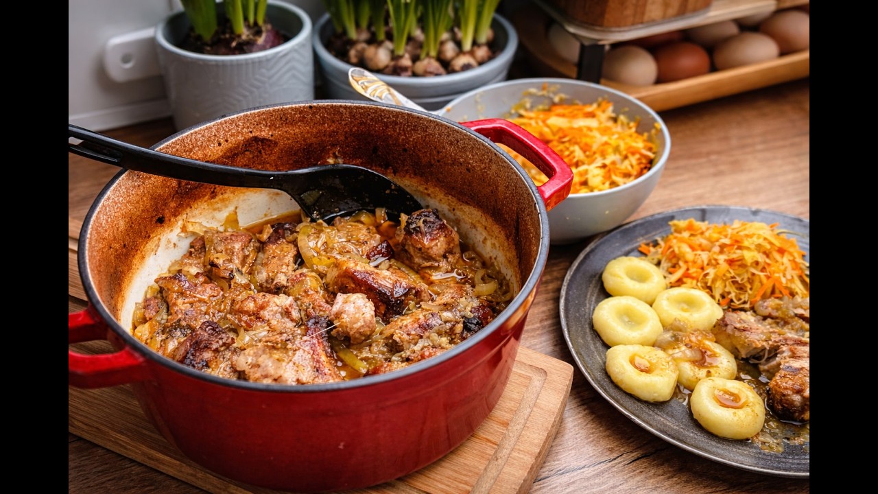 Żeberka pieczone z cebulką  w sosie własnym, idealne na obiad #żeberka #pomysłnaobiad