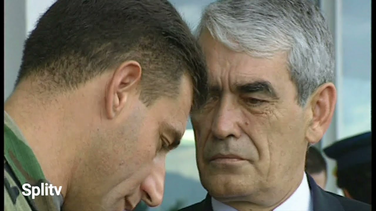 William Perry - USA min. obrane u ST zračnoj luci 1995. sa min. Gojkom Šuškom, gen. Antom Gotovinom