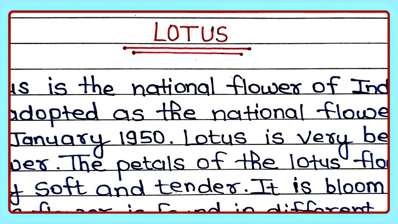Essay on National Flower Lotus in English | Essay on Lotus Flower | Writely Education
