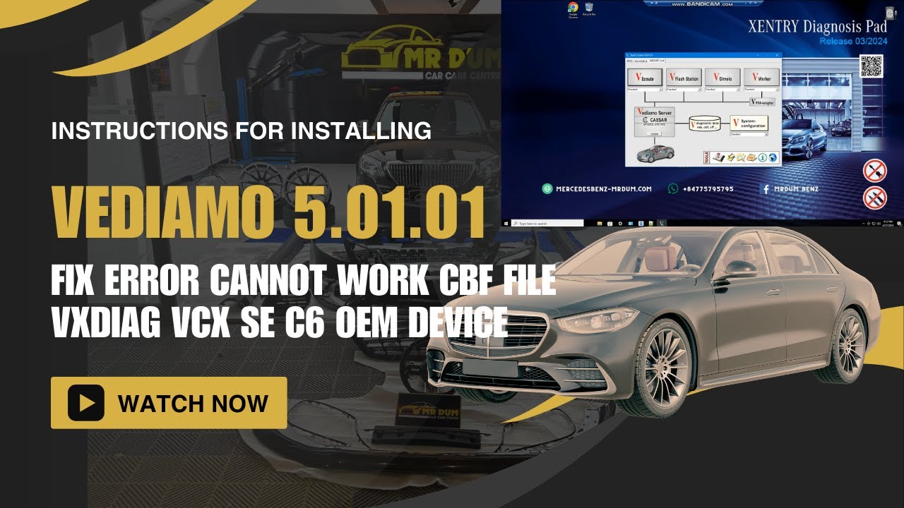 Fix Error Cannot Work CBF File On Vediamo | VXDIAG VCX SE C6 OEM Device