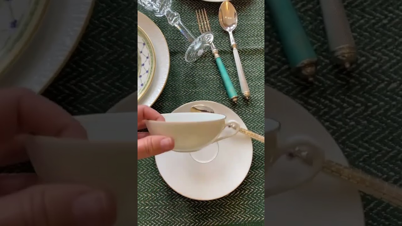 Limoges porcelain Raynaud and French cutlery Alain Saint Joanis. #limogesporcelain