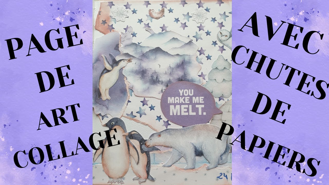 UNE PAGE DE ART COLLAGE AVEC CHUTES DE PAPIERS ACTION #artjournals #artcollage #collage #artpaper