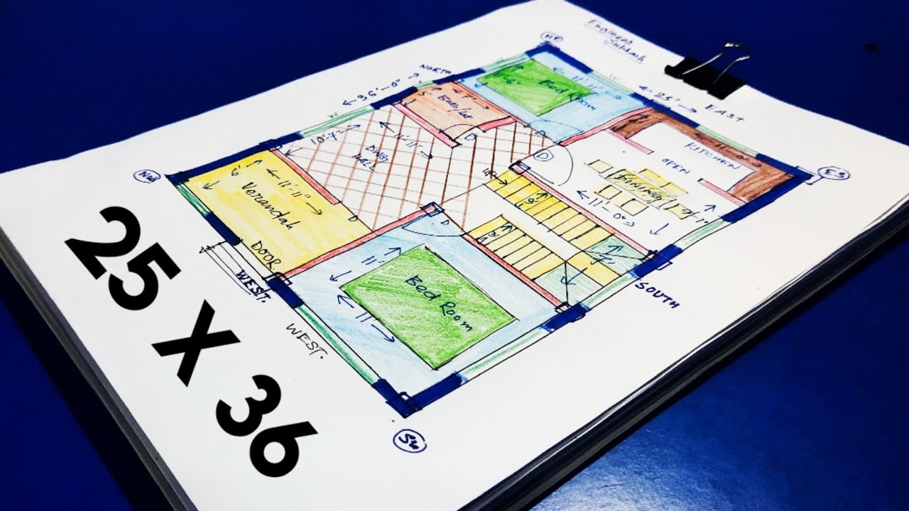 25 x 36 house plan II 25 X 36 GHAR KA NAKSHA II 25 X 36 HOUSE DESIGN