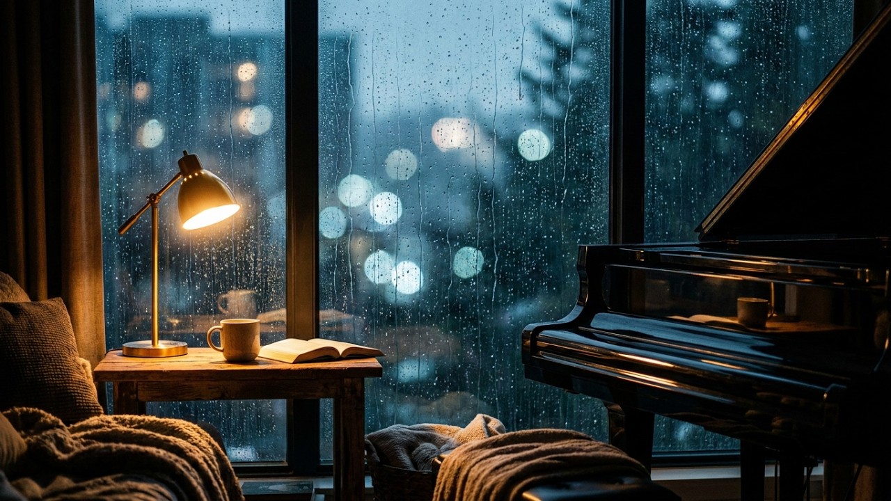 8 Hour Rain Sounds & Soft Piano – Deep Sleep Relaxation Music