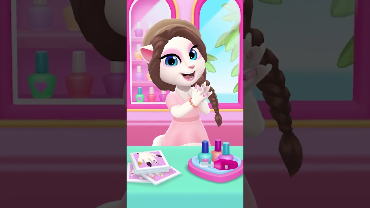 not me changing my nails again 😌 #TalkingAngela #MyTalkingAngela2 #NailSalon