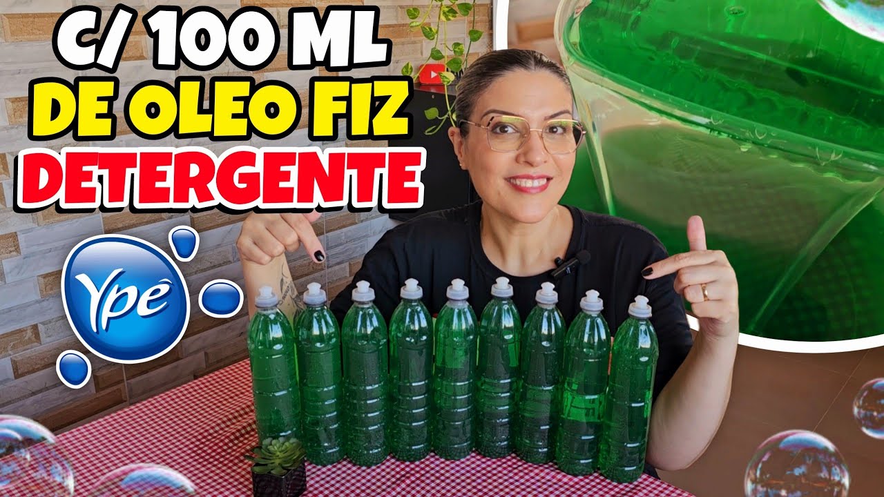 COM APENAS ALGUNS INGREDIENTES E 100 ML DE ÓLEO FIZ UM DETERGENTE CASEIRO YPÊ LIMÃO BRILHO ABSOLUTO😱