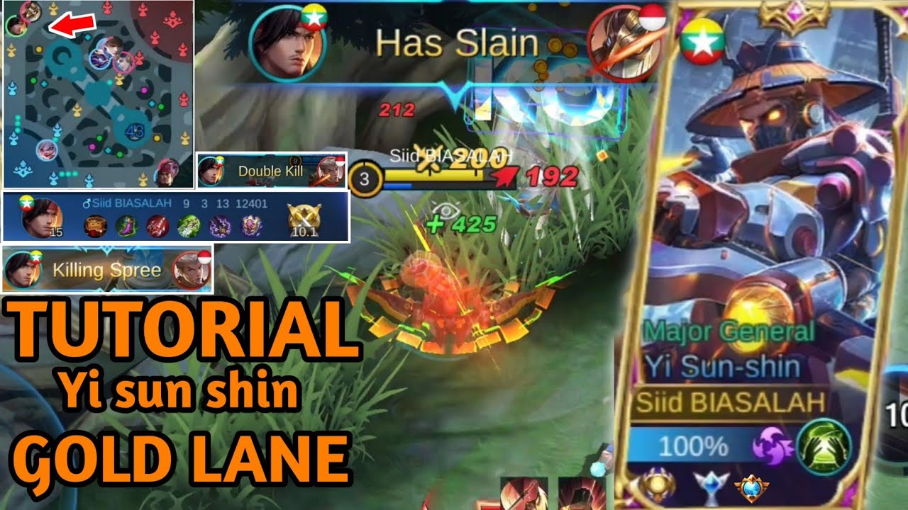 HOW TO USE YI SUN SHIN GOLD LANE,TUTORIAL YSS GOLD LANE NEW PATCH - MOBILE LEGENDS
