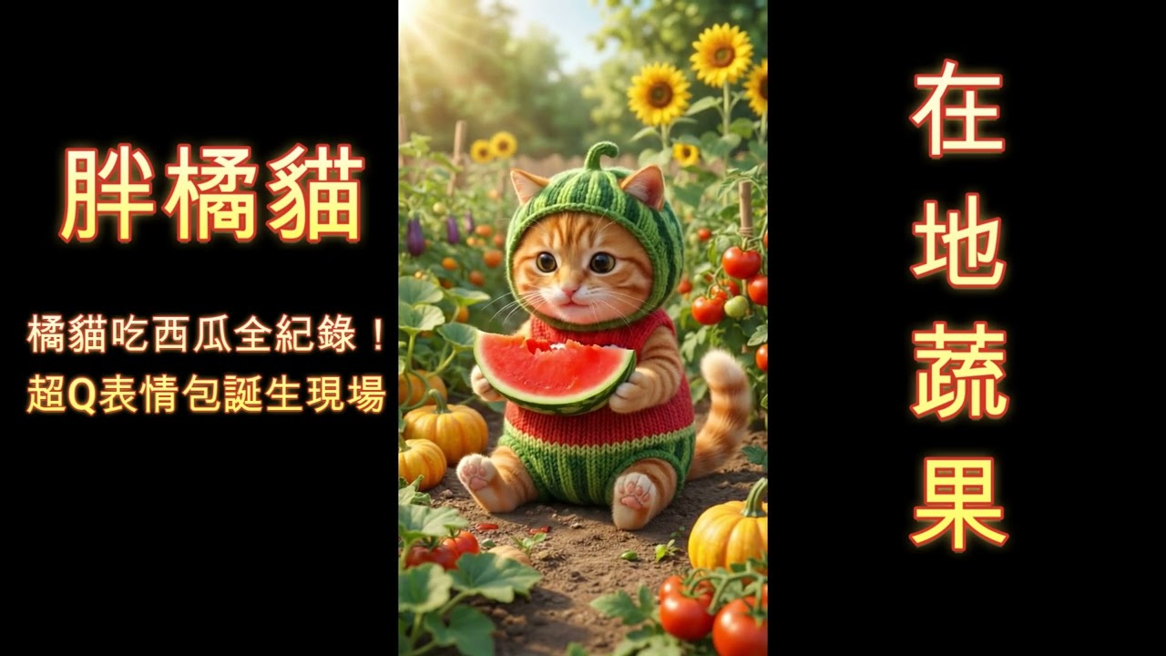 你絕對沒看過！胖橘貓超萌試吃台灣蔬果
