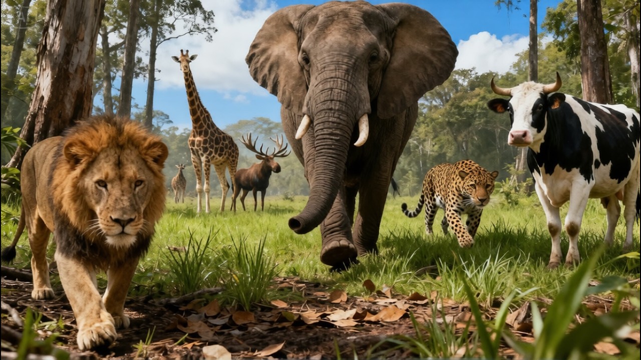 Wildlife Journey: Jungle to Savanna | Lion, Alpaca, Rhino, Tiger, Elephant