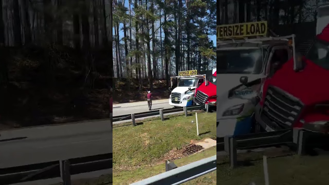 Oversize load truck collide with 18-wheeler #trucks #oversizedload #18wheeler #cdl #trucks #trucker