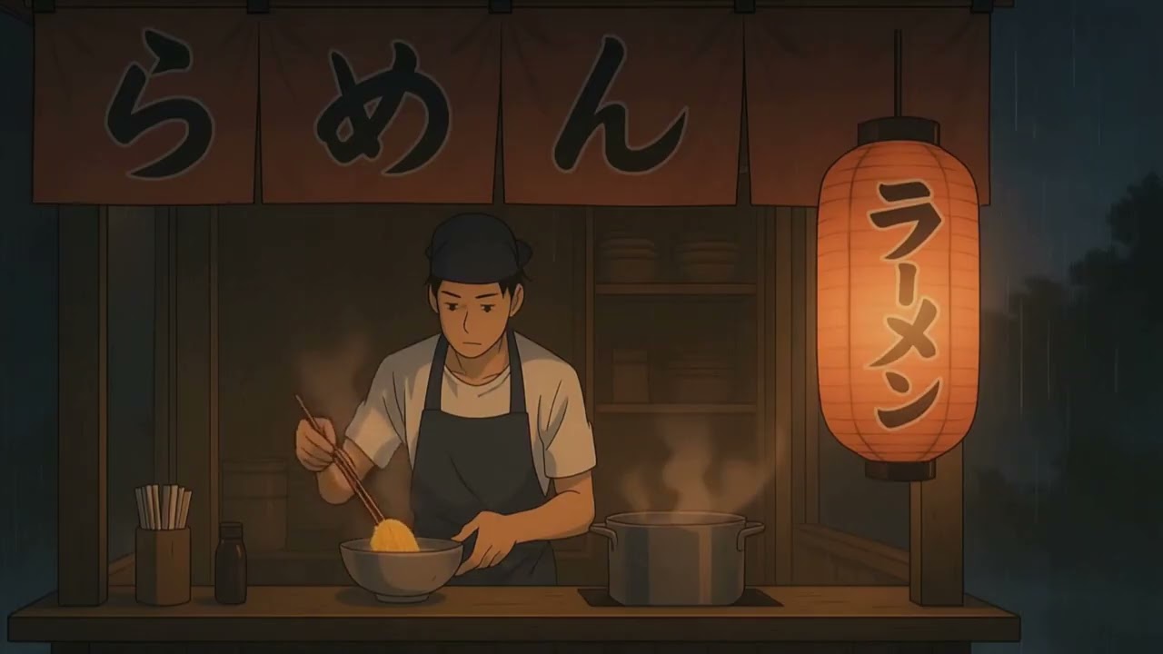 🍜《雨夜拉麵｜8小時 Lo-fi 純音樂｜放鬆身心・正能量・洗滌心靈》