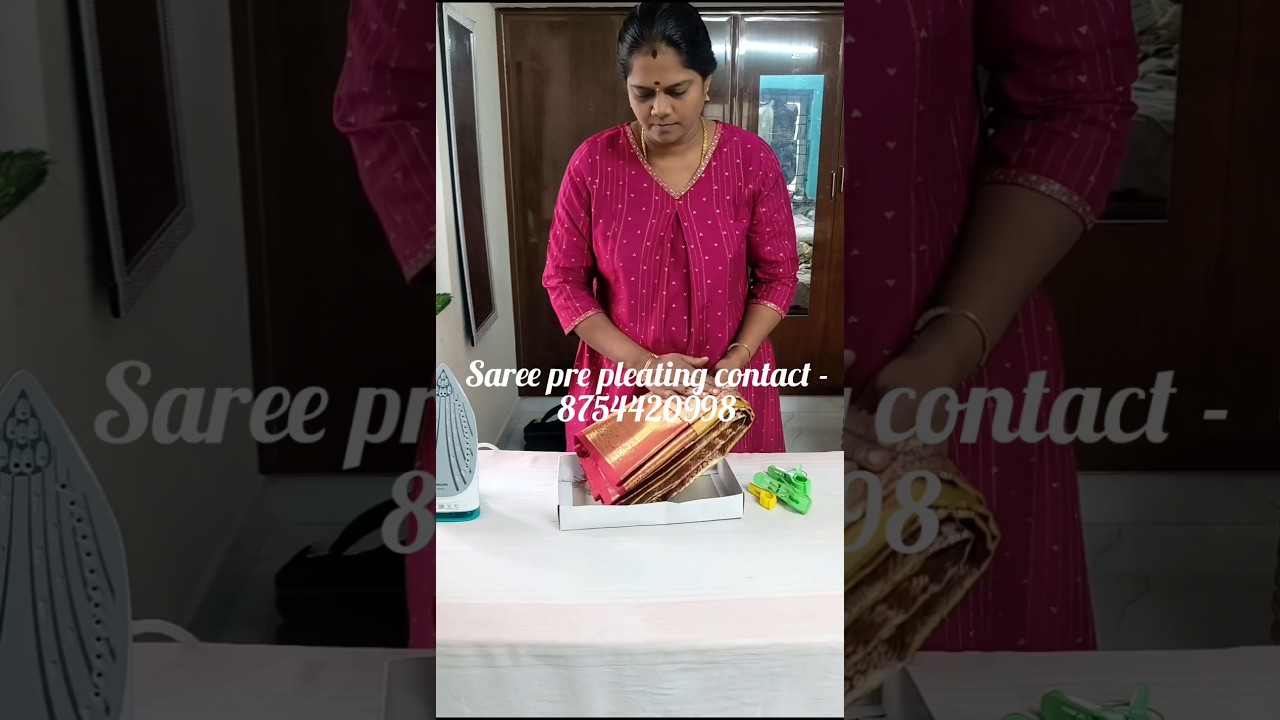 Saree Pre Pleating Chennai / Vinoth Hema / Organize, fold, and iron saree pleats in advance.