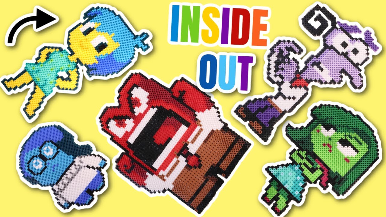 Inside Out 2 Movie Emotions DIY Perler Beads Art Creation Activity Craft with Joy, Anger and more.