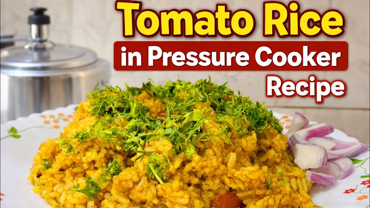 Tomato Rice in Pressure Cooker | Tomato Pulao | How to make Tomato Rice | @Recipebyafreen 