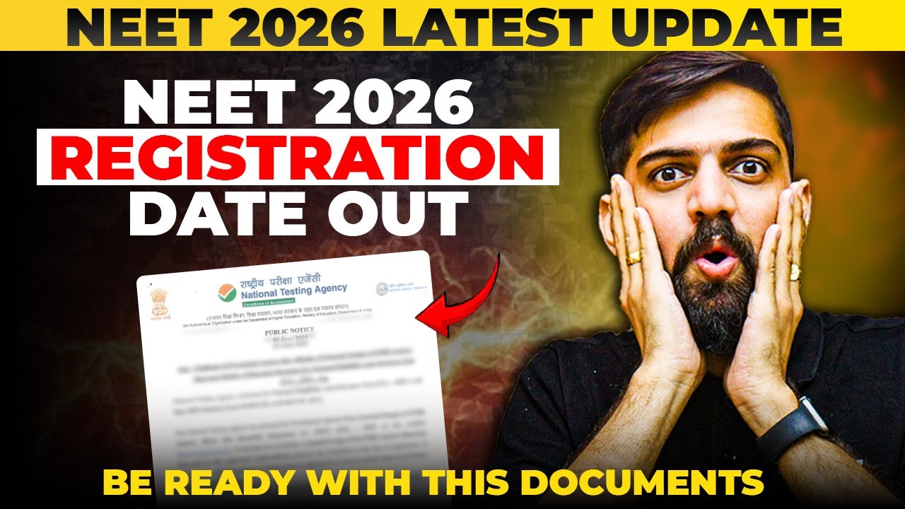 NEET 2026 Application form date | Document Required for NEET  2026 | NTA NEET 2026 Latest News