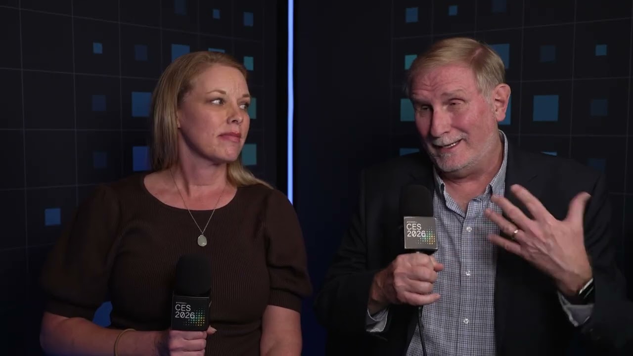 Bob Schultz & Sara Camden in the Stagwell Content Studio at CES 2026
