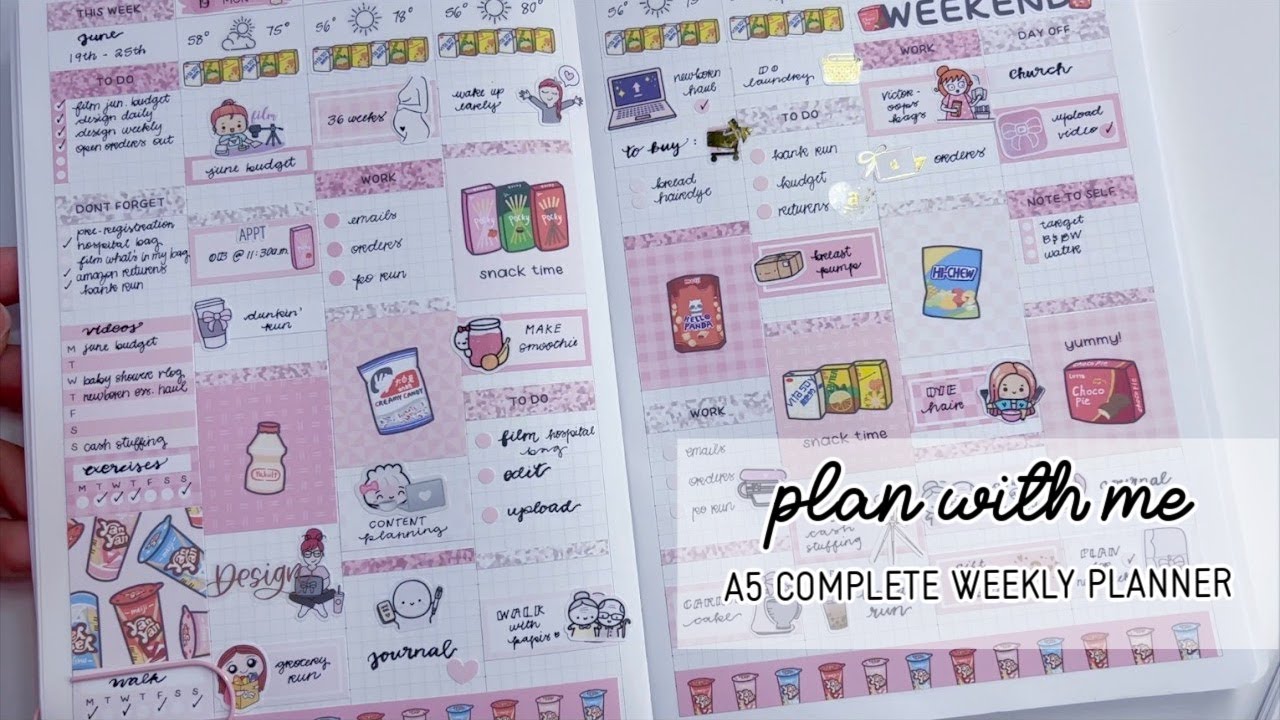 Real Time Plan With Me: A Super Productive Week | A5 Complete Weekly Vertical Planner