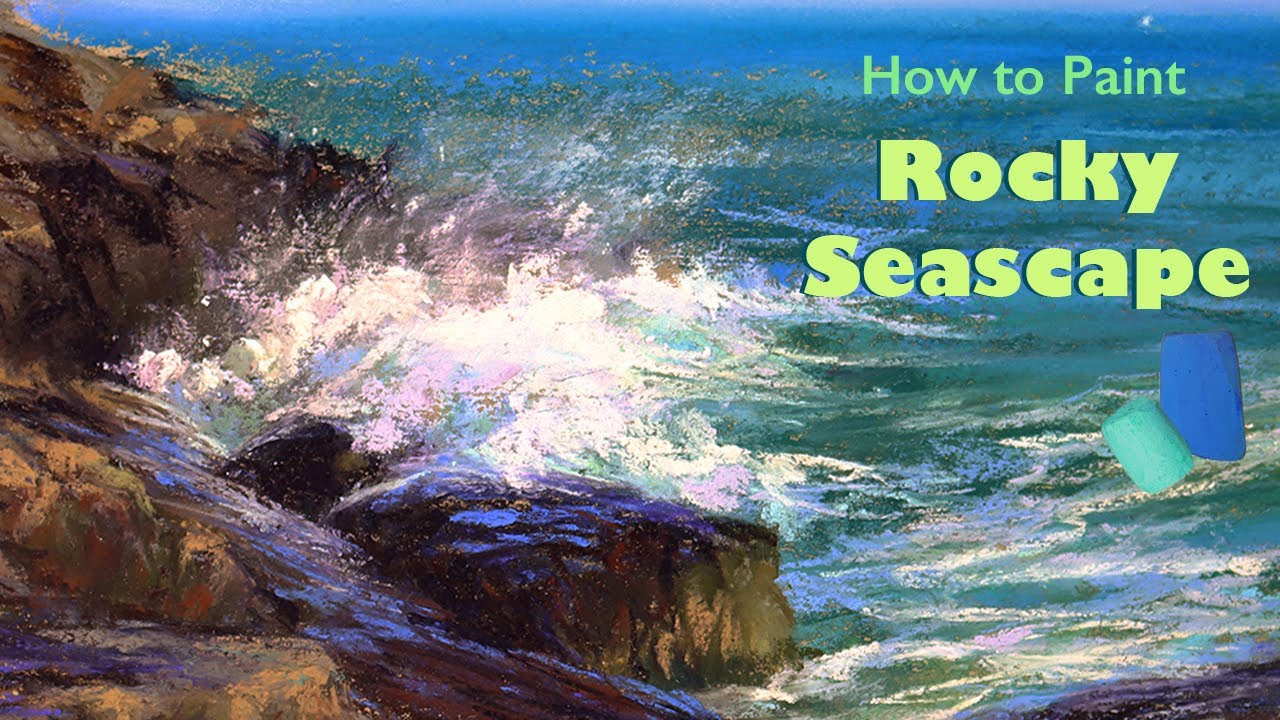 How to Paint Rocky Coastline pastel tutorial