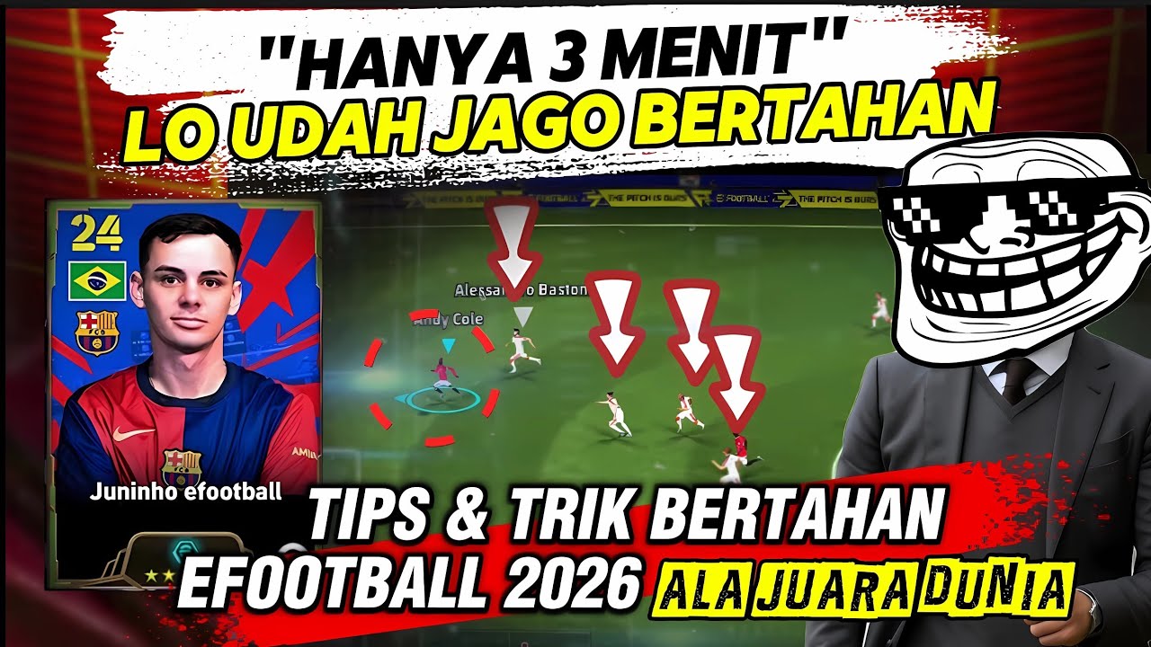 Rahasia Settingan & Cara Bertahan Terbaik eFootball 2026 | Tips Defense Ala Pro Player Juninho