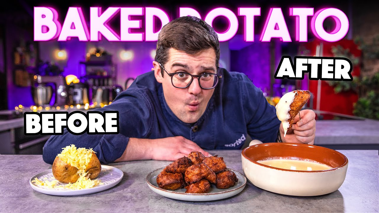 Шеф-повар готовит изысканное блюдо из печёного картофеля | Sorted Food