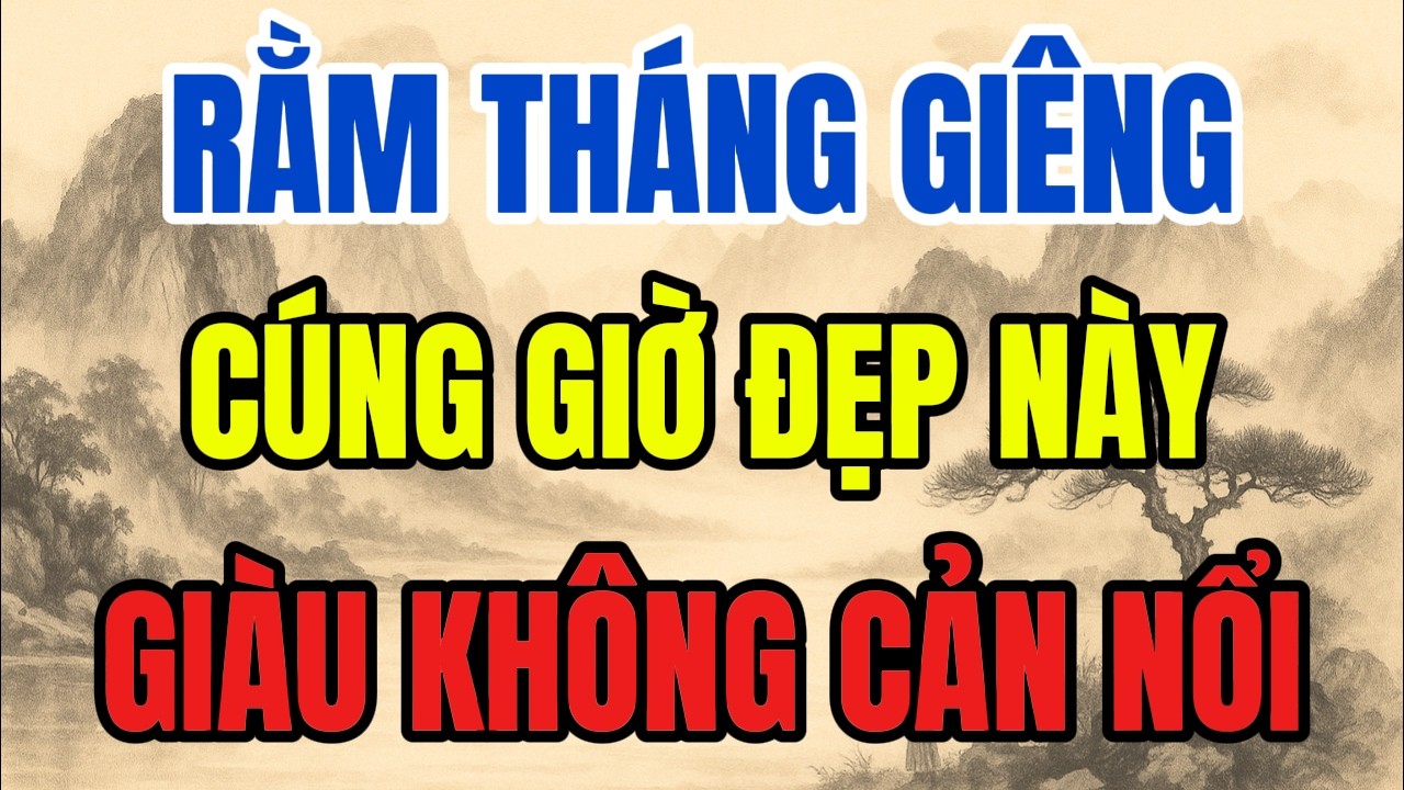 NGÀY 15 THÁNG GIIÊNG - CÚNG RẰM VÀO GIỜ ĐẠI CÁT NÀY, MỞ KHO TÀI LỘC, GIÀU KHÔNG CẢN NỔI