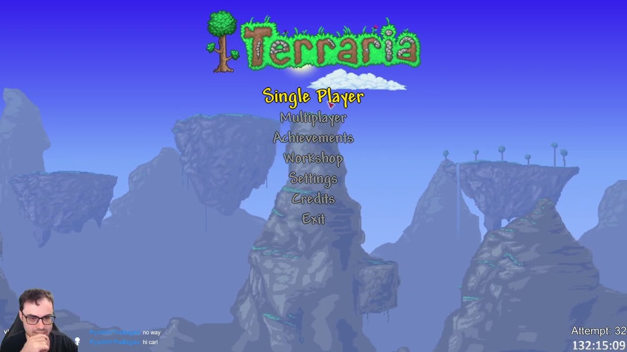 CarlSagan42 plays Hardcore Terraria Blind full VOD part 17