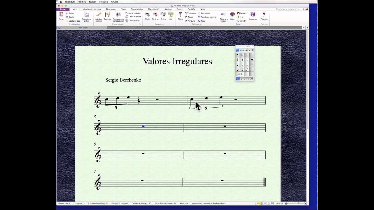 08 Ingreso de valores irregulares en sibelius 7
