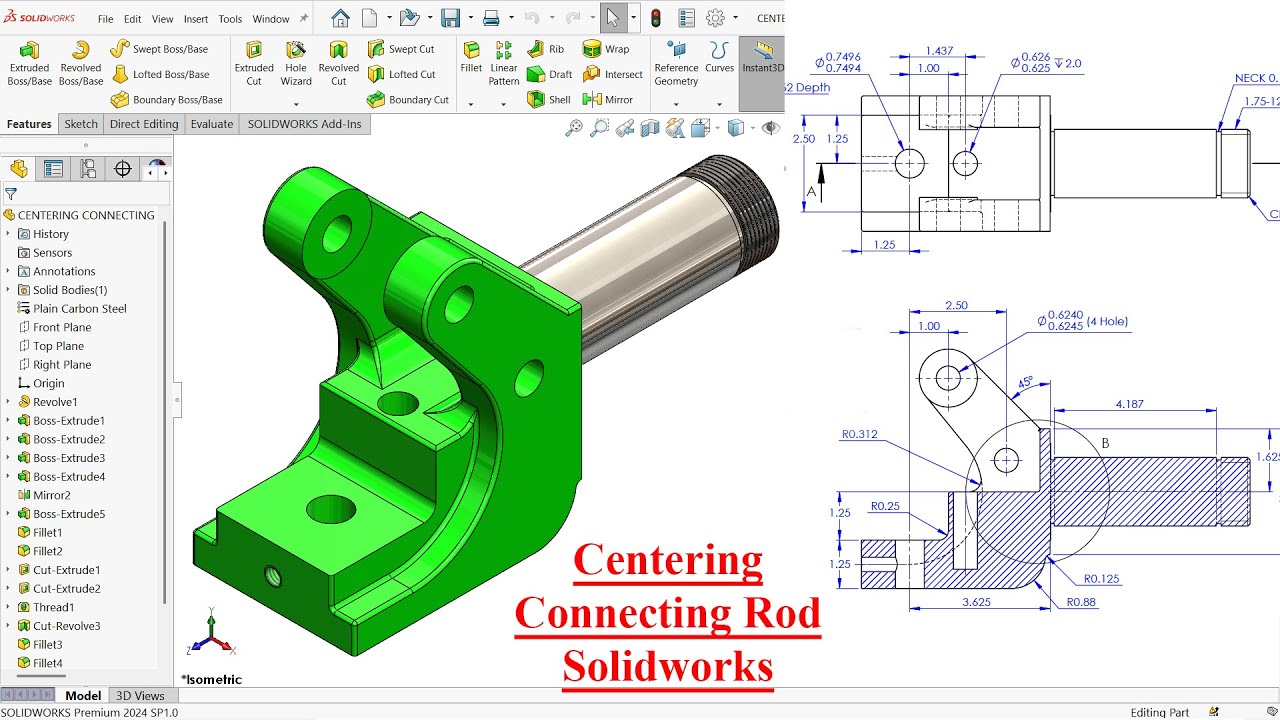 SolidWorks Advanced Tutorial- Centering Connecting rod