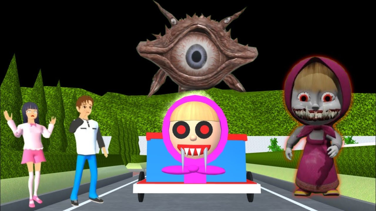 A new horror MASHA GHOST TRAIN SCARRY😫 Yuta help mio‼️|| SAKURA SCHOOL SIMULATOR
