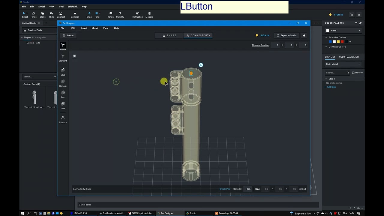 Studio 2: Adding fixed connectivity to custom parts