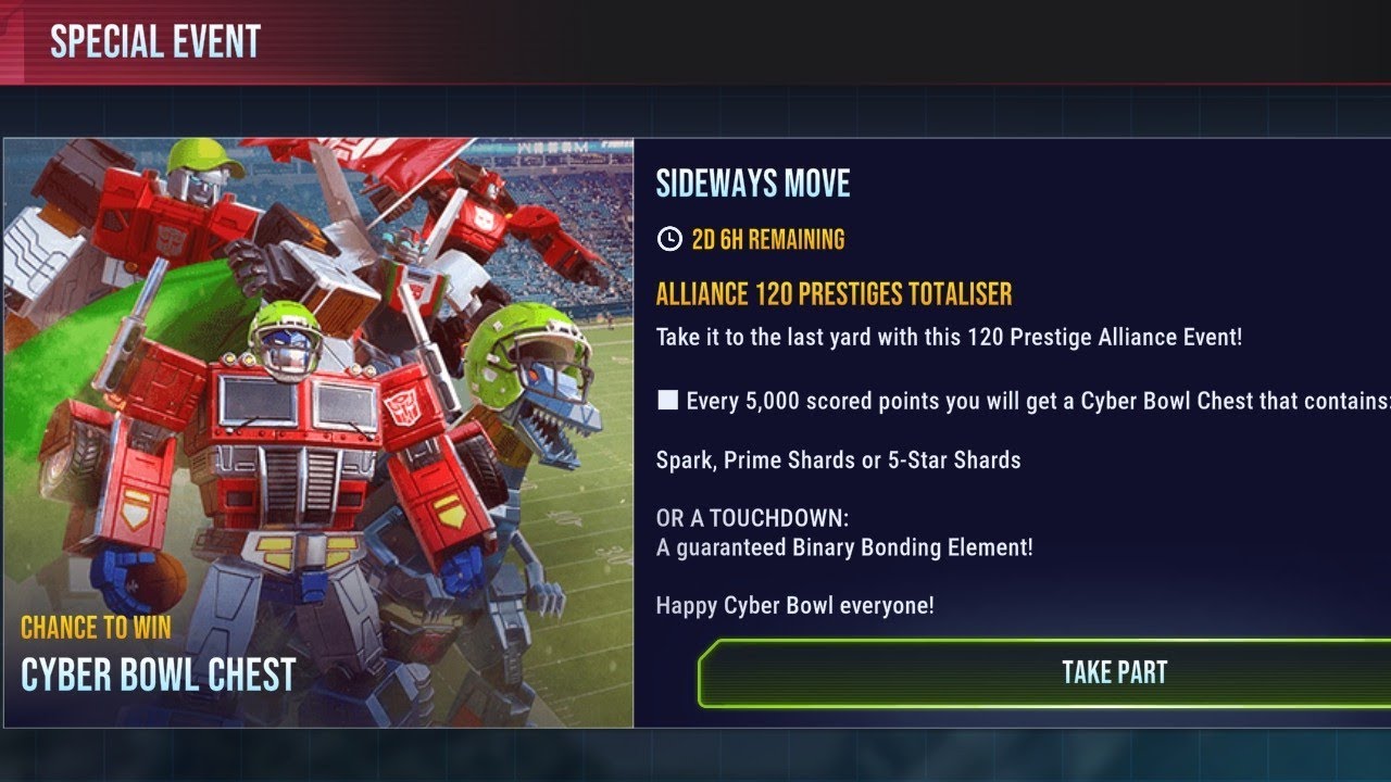 Движение боком — Специальное событие Transformers Earth Wars
