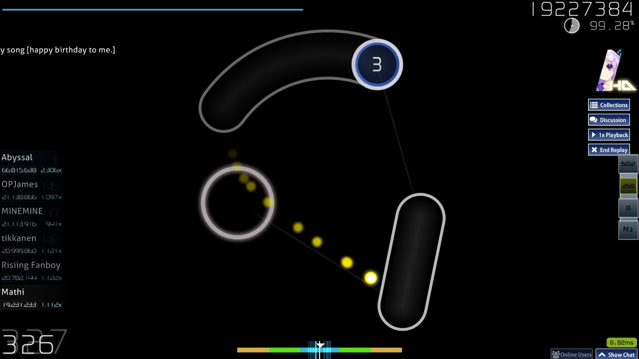 osu! | Mathi | SOOOO - Happppy song [happy birthday to me.] HD 1287x 1xsb 99.52% 468pp #8 First S