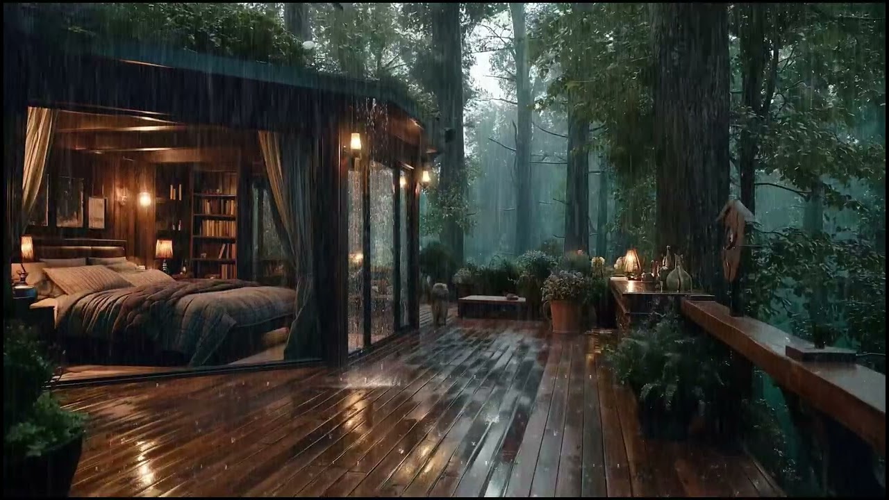 Лесная спальня под дождём 🌧 | Мягкая природная атмосфера для глубокого отдыха