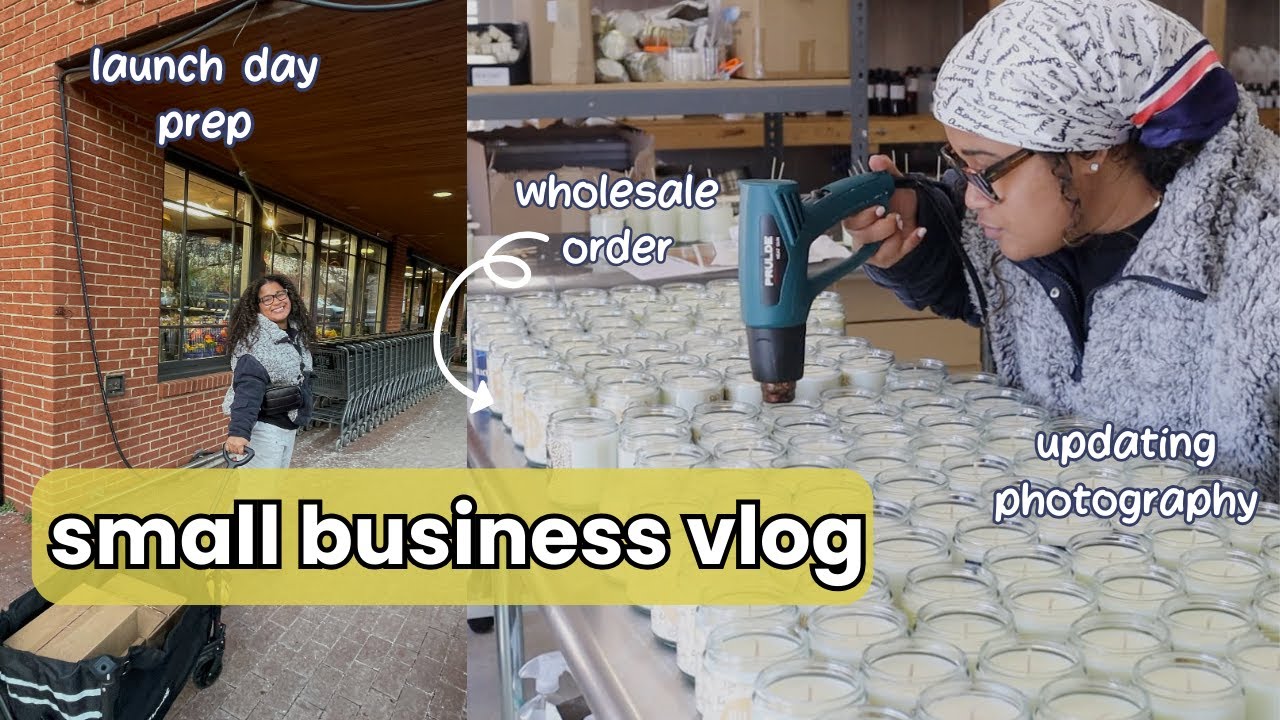 order prep + Product Photography + Candle Making BTS | Small Business Vlog 🕯️🩵