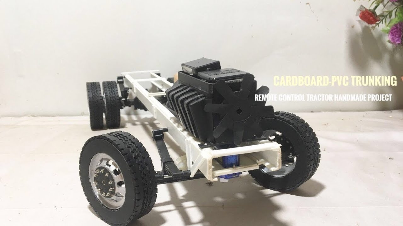How to Install Remote Control Car Cardboard Tractor Truck Engine Handmade at home