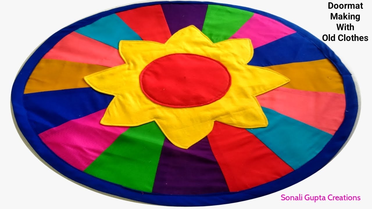 Doormat Making At Home With Old Clothes/Paydan Banane Ka Tarika/DIY Easy Doormat Idea/Doormat Design