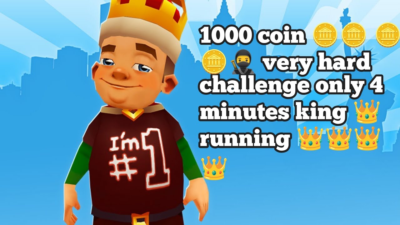 1000 🪙🪙🪙 coins only 4 minutes me very hard challenge subway🚇 surfer gaming
