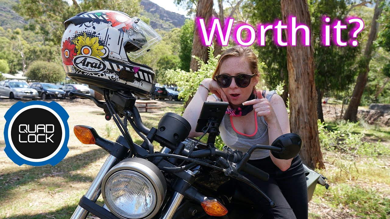 Quadlock motorcycle phone charging mount | install and review