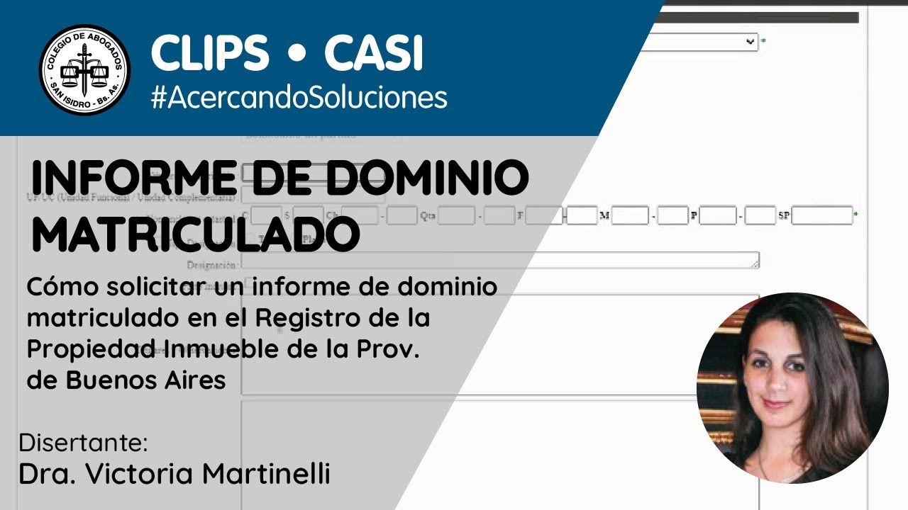 informe de dominio matriculado en RPI Prov. | CLIPS CASI
