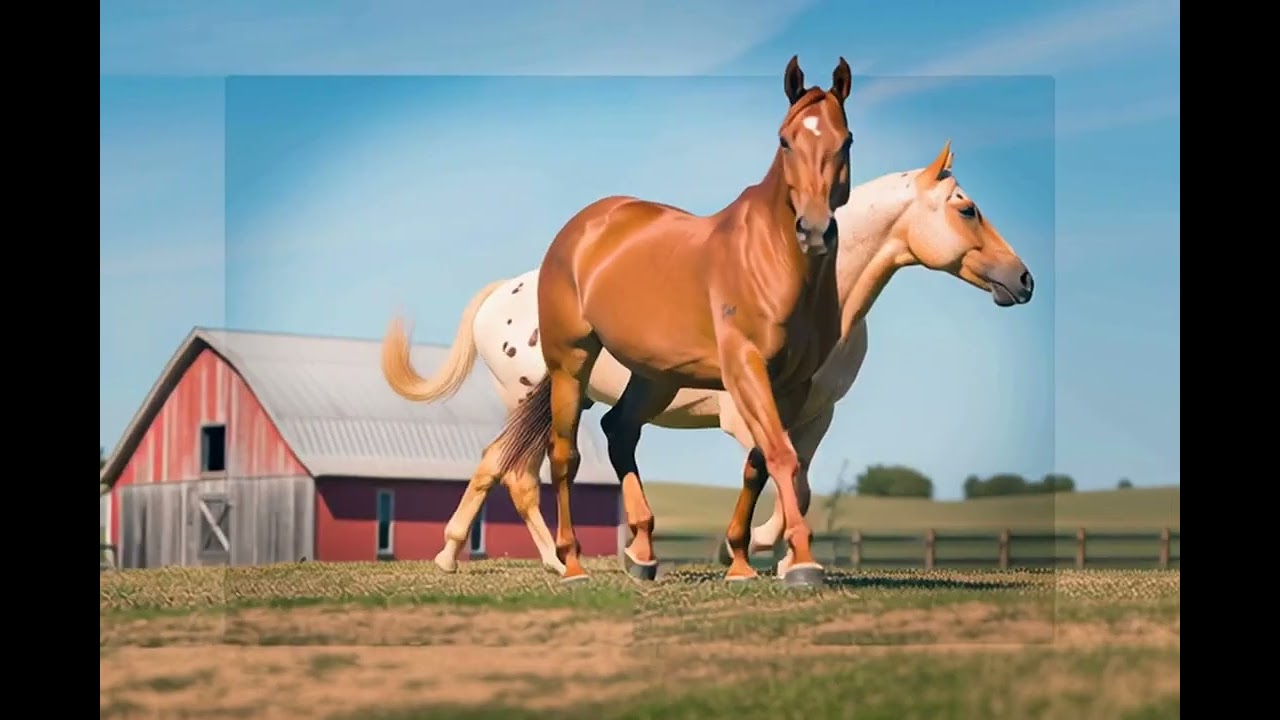 A sorrel and an Appaloosa image to video