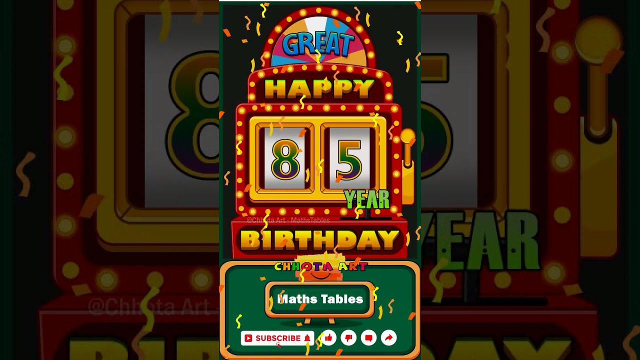 85th year Happy birthday wishes animated #shorts Age machine